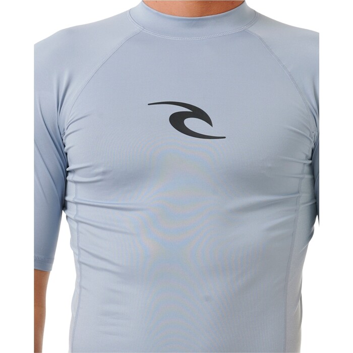 2024 Rip Curl Mens Waves UPF Perf Short Sleeve Rash Vest 142MRV - Sparky Blue